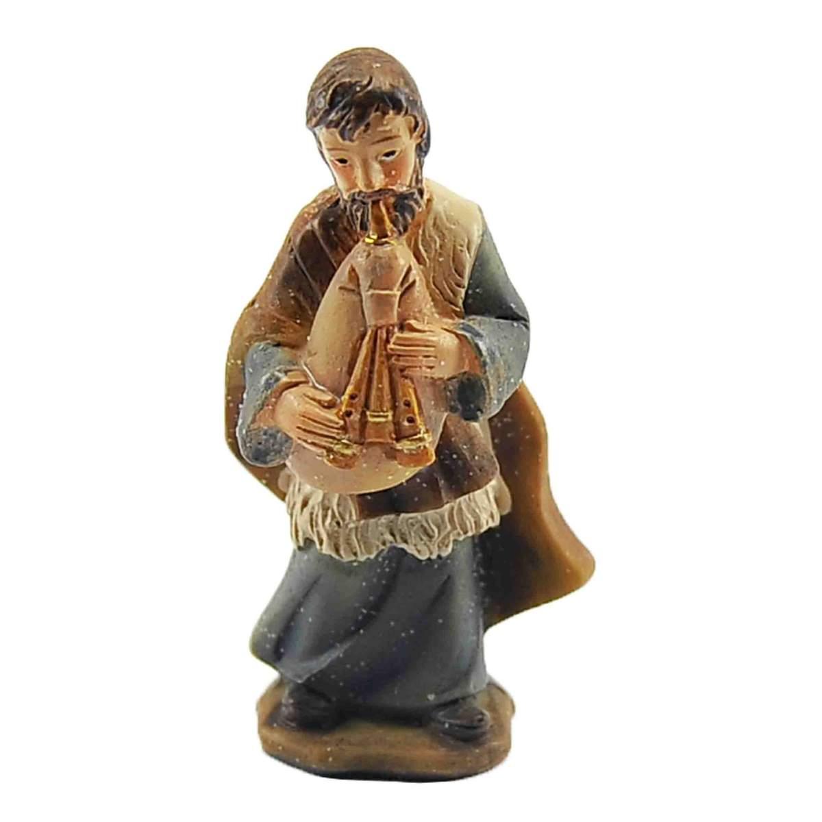 Statua presepe 6 cm zampognaro zampogna