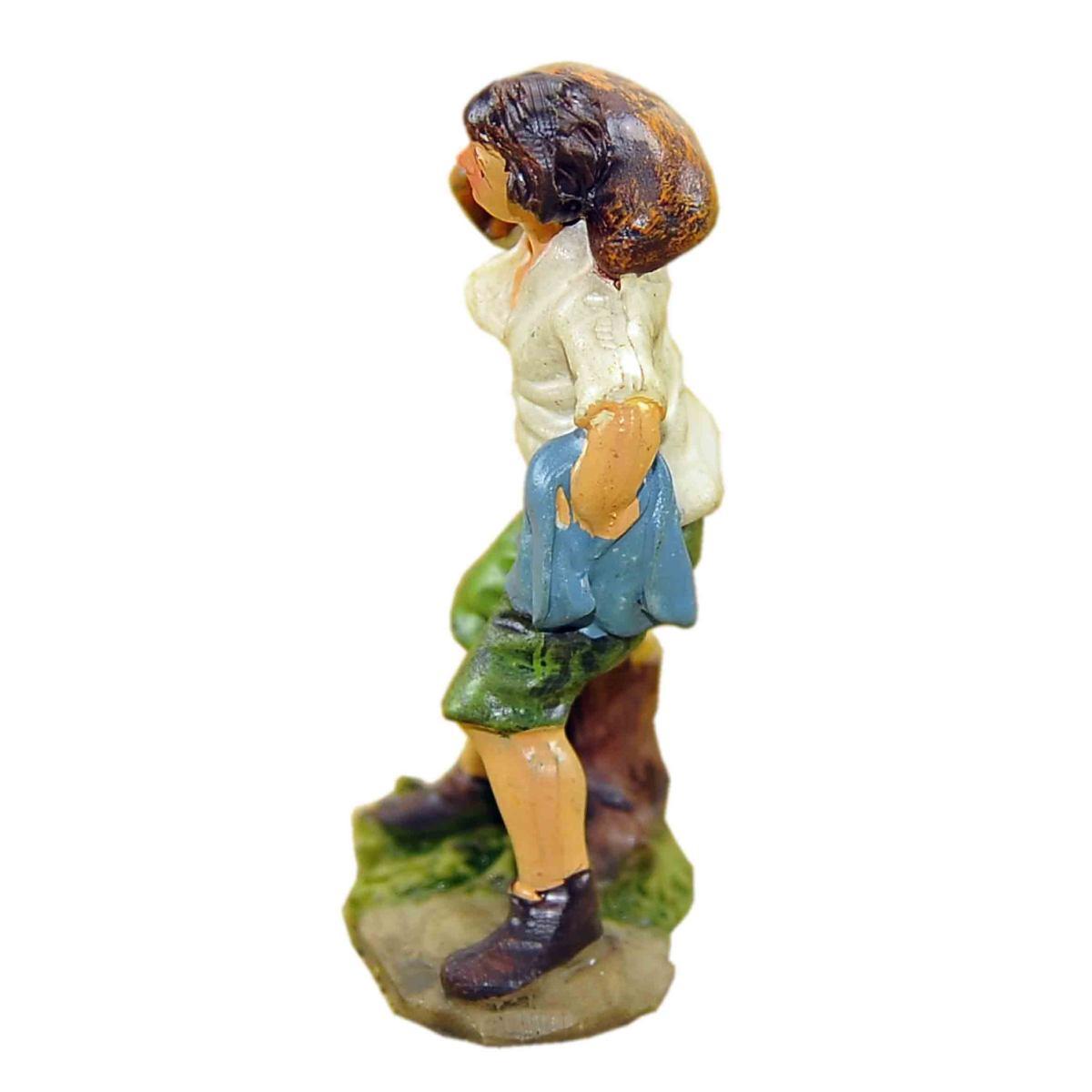 Statua presepe 9 cm pastore sacco spalla modello a