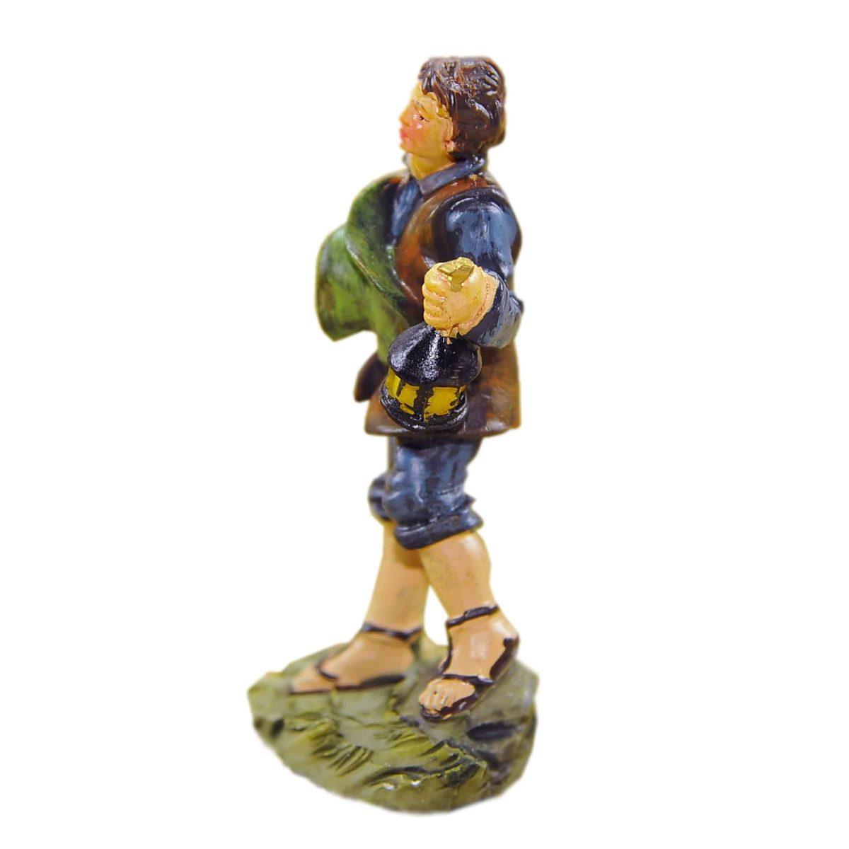 Statua presepe 9 cm lanternaio cappello