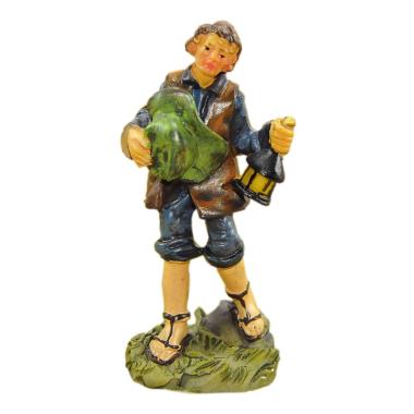 Statua presepe 9 cm lanternaio cappello
