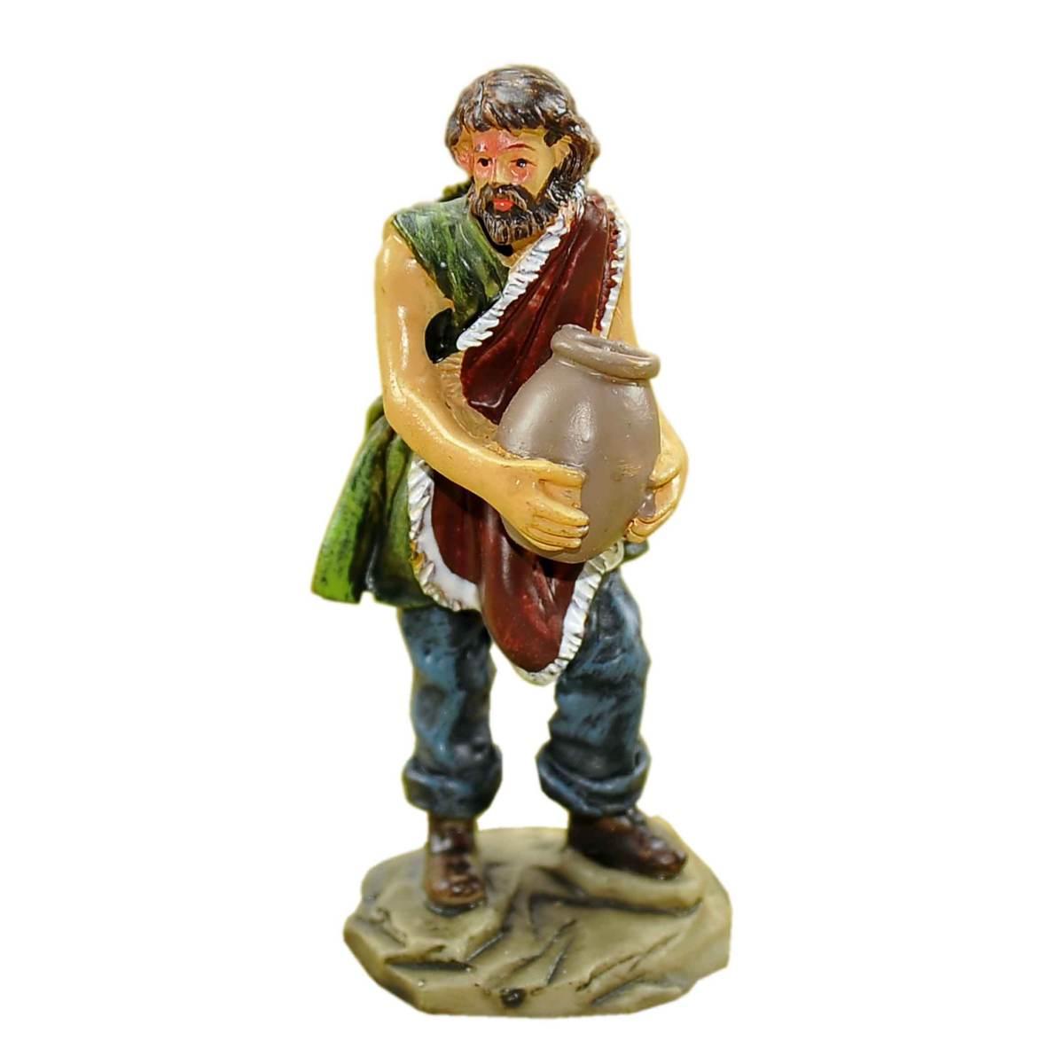 Statua presepe 9 cm pastore anfora