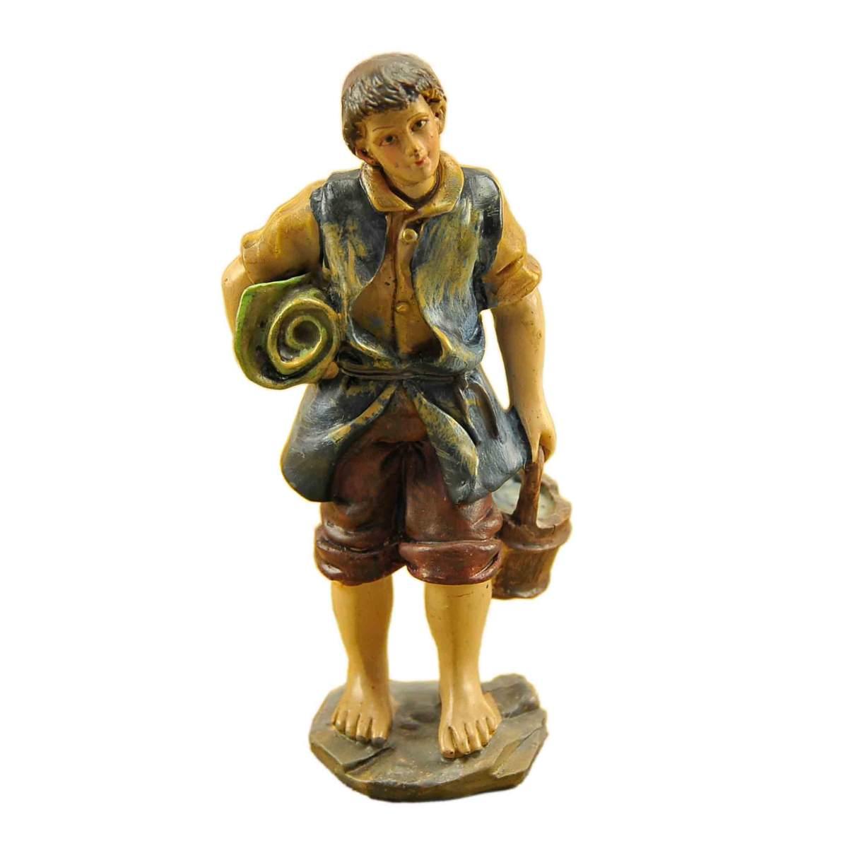 Statua presepe 15 cm uomo coperta secchio