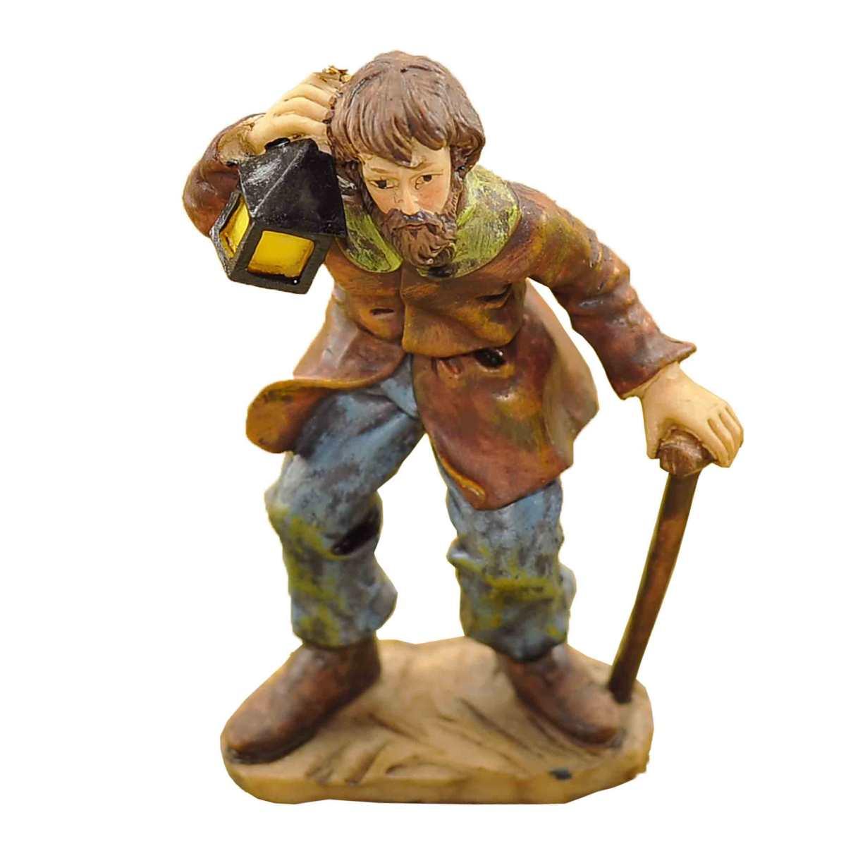 Statua presepe 15 cm lanternaio bastone lanterna