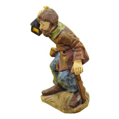 Statua presepe 15 cm lanternaio bastone lanterna