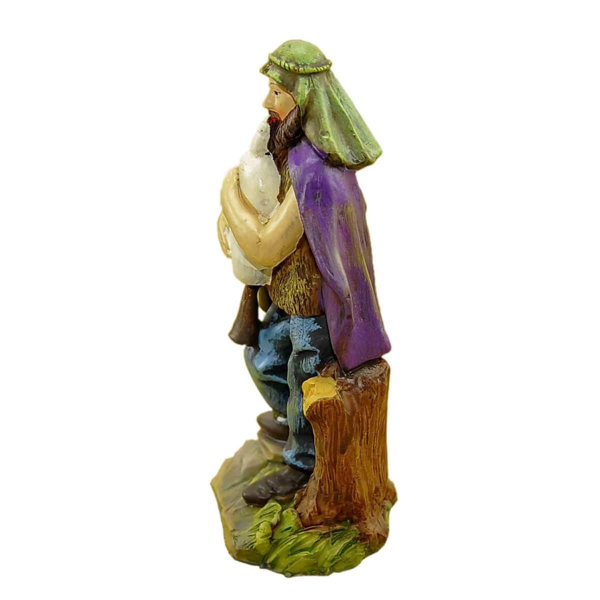 Statua presepe 15 cm zampognaro che suona la zampogna