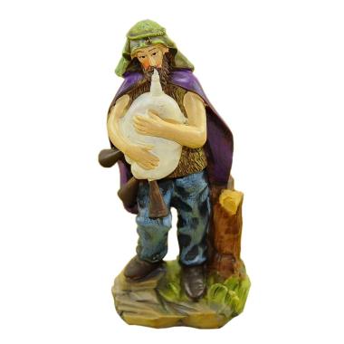 Statua presepe 15 cm zampognaro che suona la zampogna