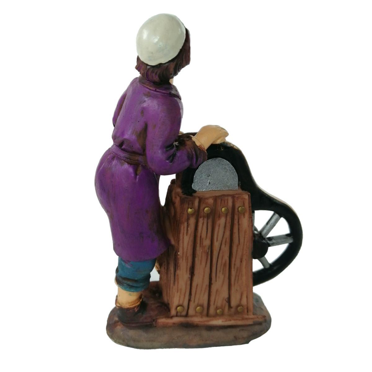 Statua presepe 15 cm arrotino banco
