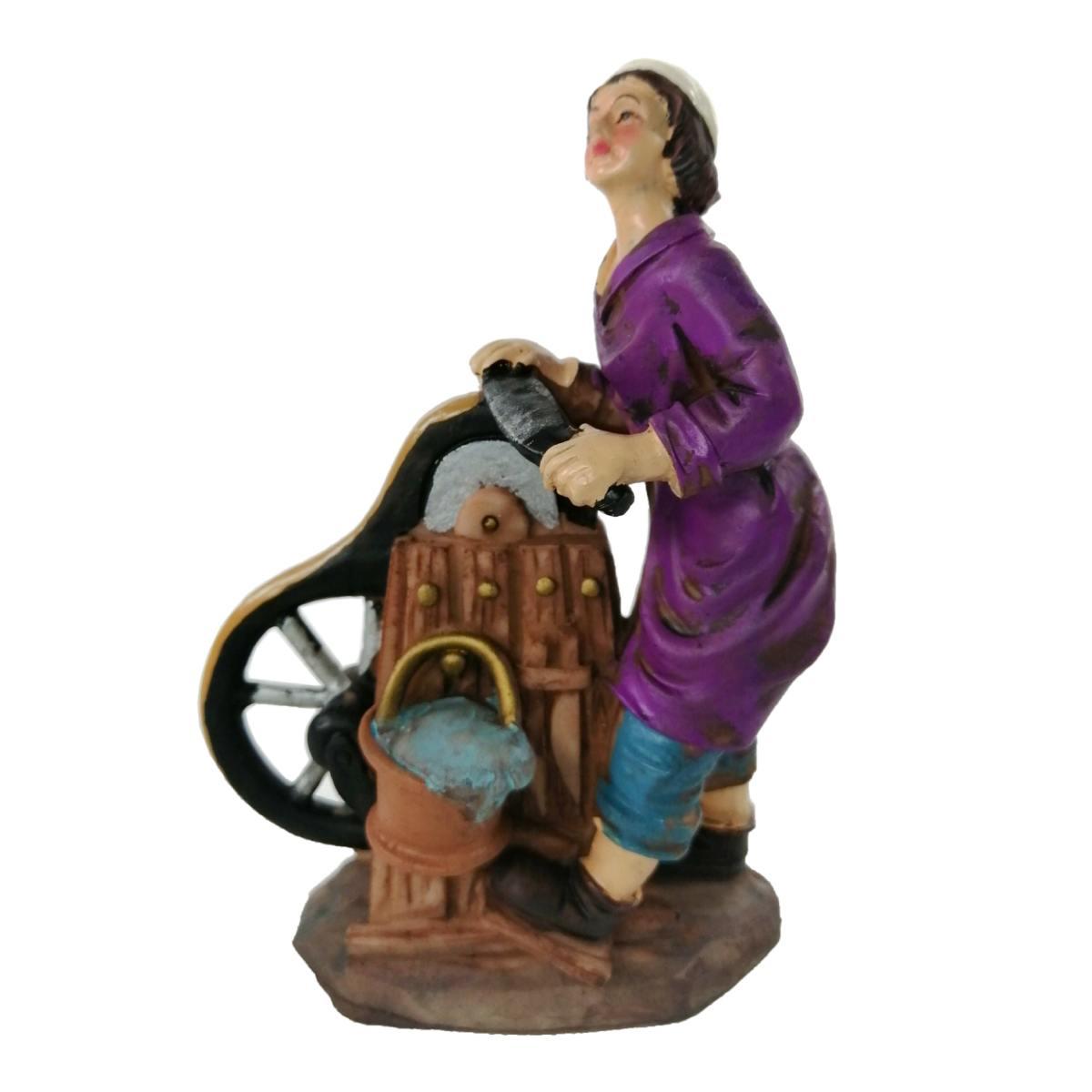Statua presepe 15 cm arrotino banco