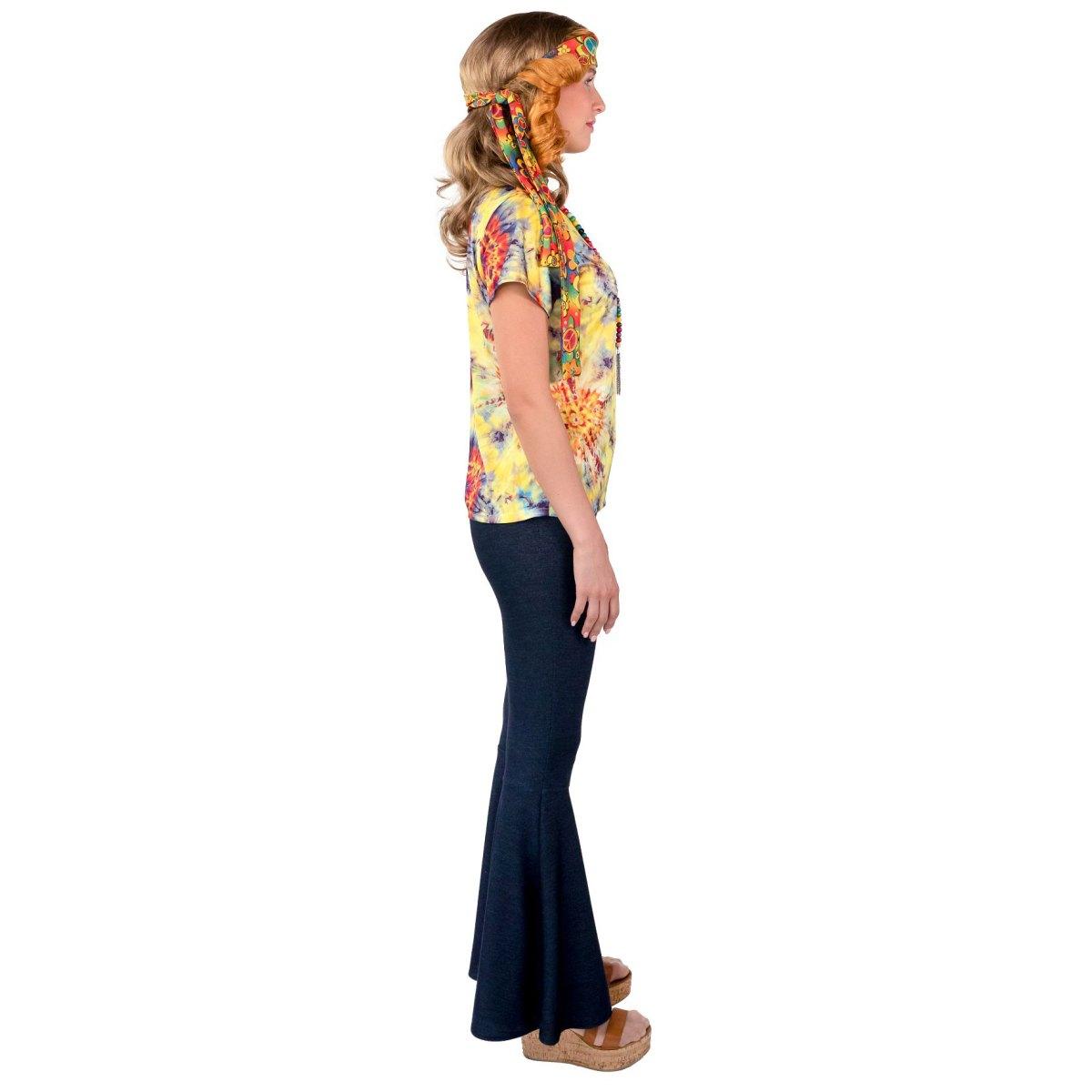 Pantaloni anni 70 zampa colore jeans