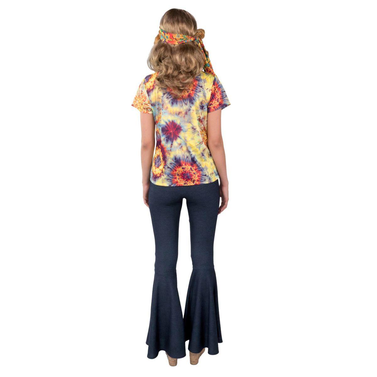 Pantaloni anni 70 zampa colore jeans