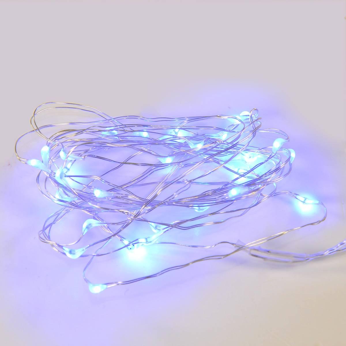 Luci di natale esterno batteria 30 led micro blu