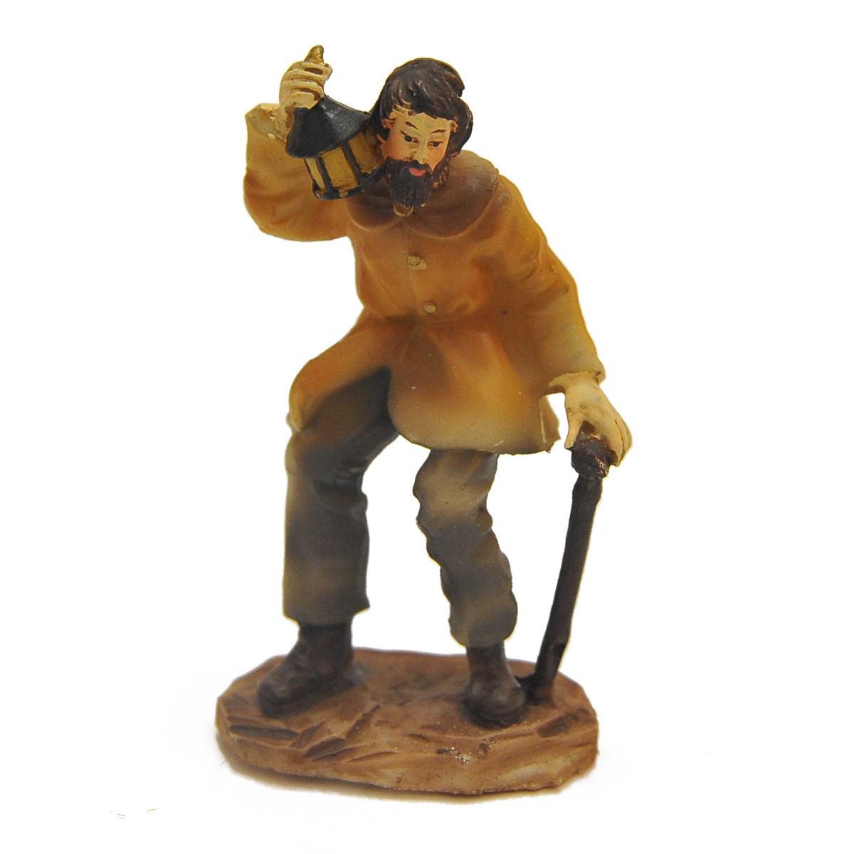 Statua presepe 9 cm lanternaio bastone lanterna