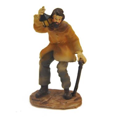 Statua presepe 9 cm lanternaio bastone lanterna
