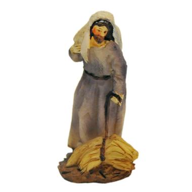 Statua presepe 9 cm contadino grano