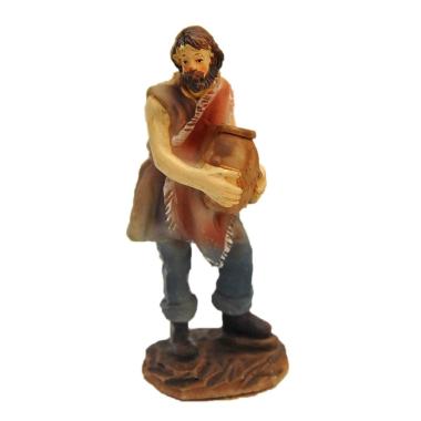 Statua presepe 9 cm pastore vaso