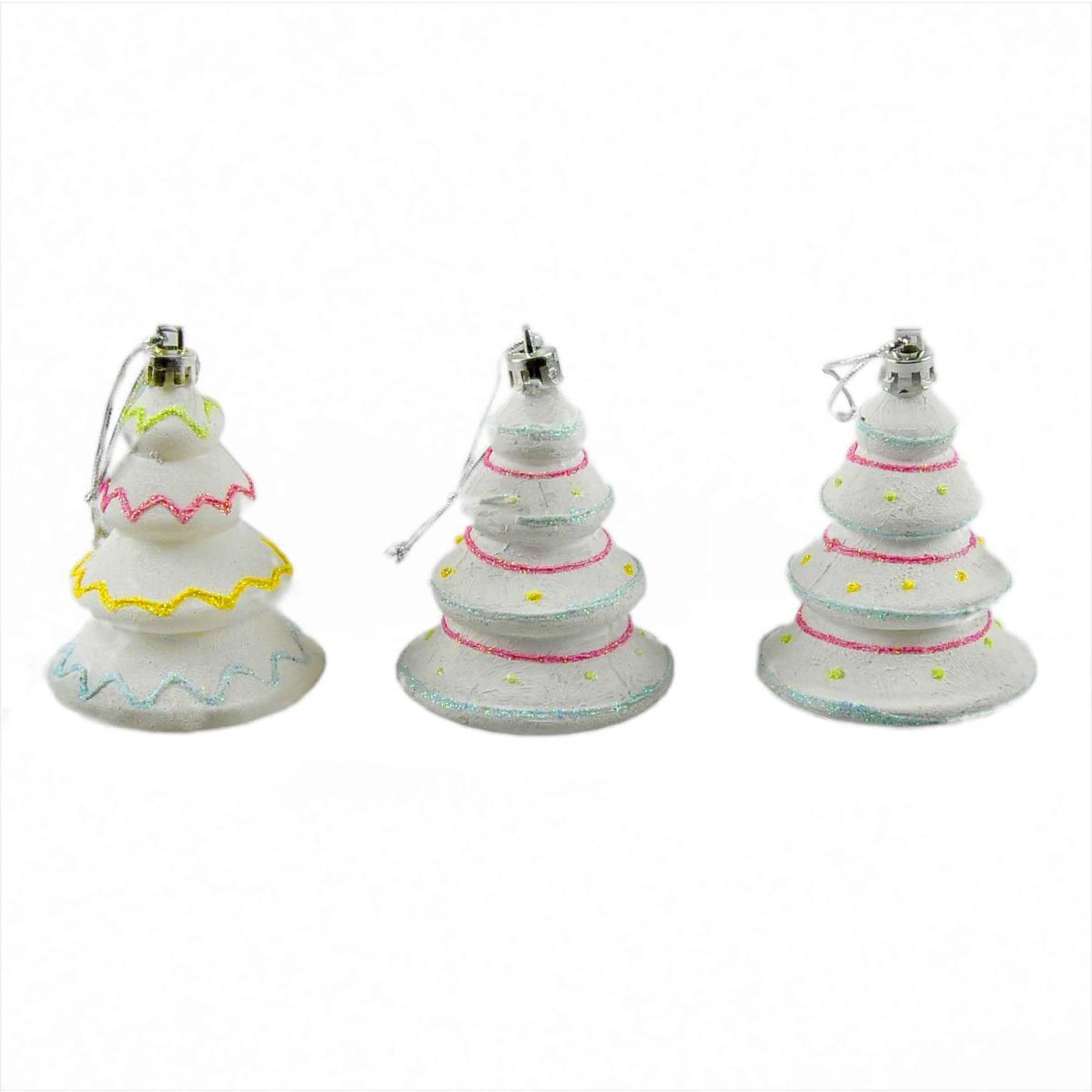 Pallina natalizia alberello glitter Set 3 pz