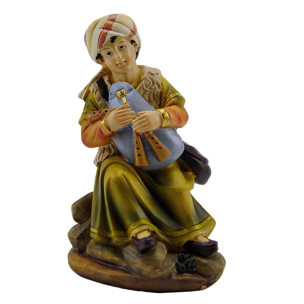 Statua presepe 11 cm zampognaro zampogna