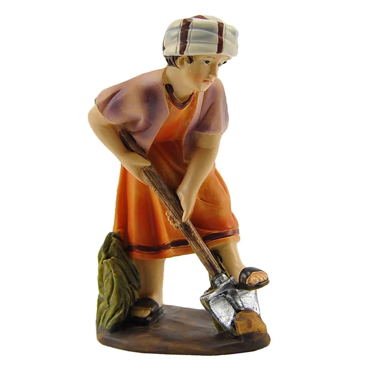 Statua presepe 11 cm ortolano vanga