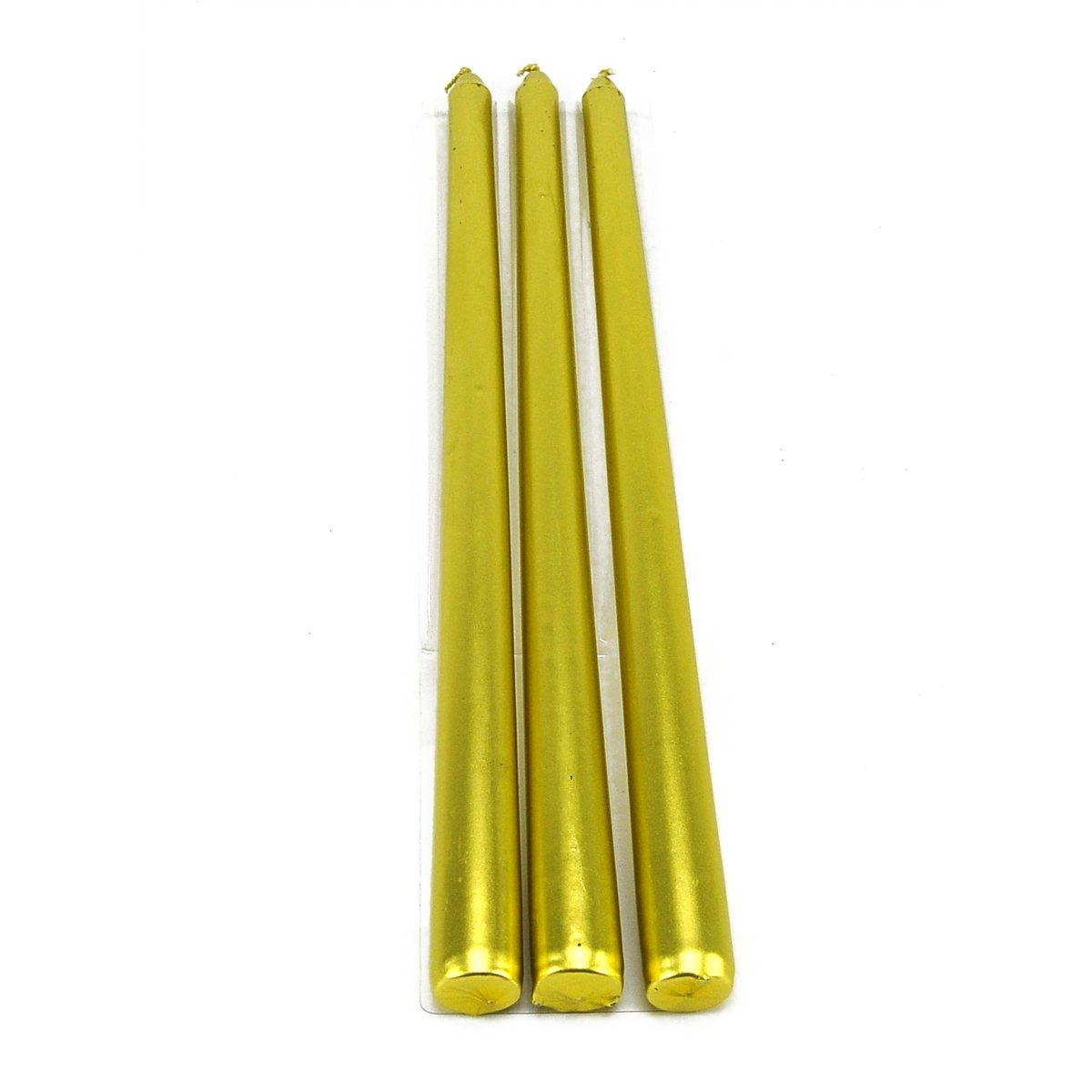 Candela conica oro Set 3 pz