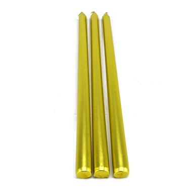 Candela conica oro Set 3 pz