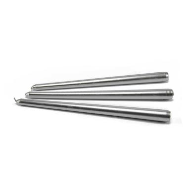 Candela conica argento Set 3 pz