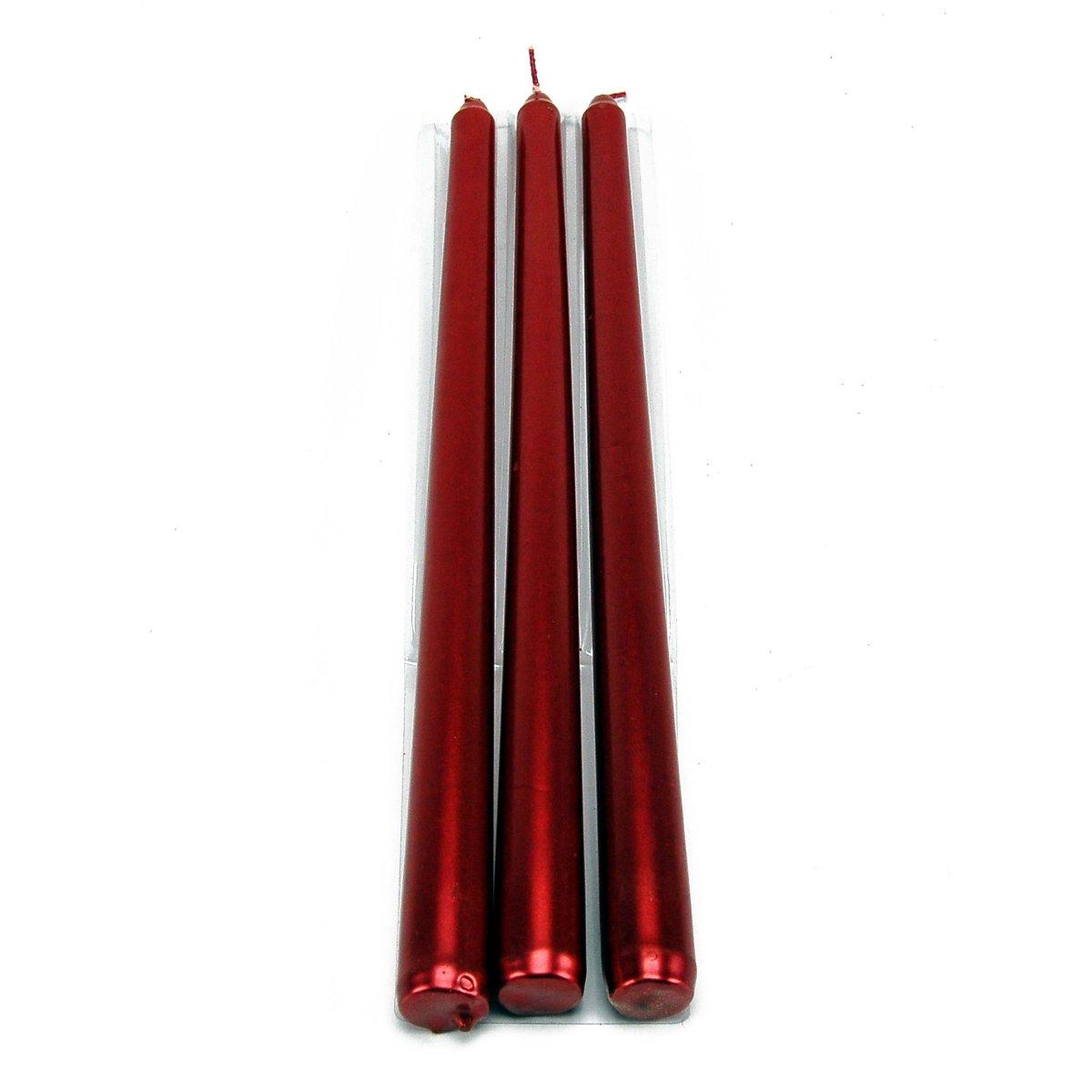 Candela conica rossa Set 3 pz