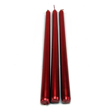 Candela conica rossa Set 3 pz