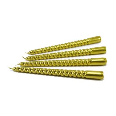 Candela tortiglione oro Set 4 pz