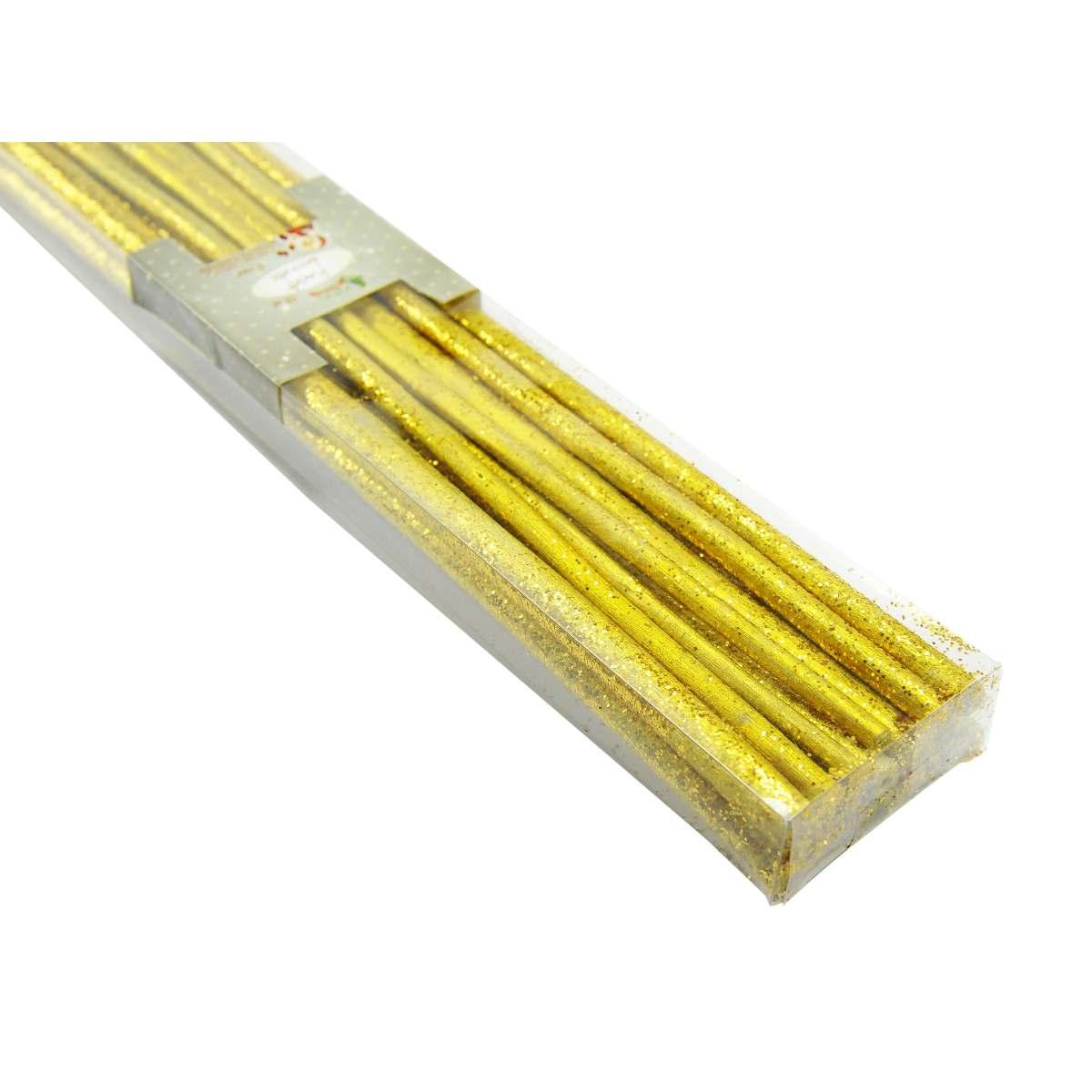 Rametti natalizi legno oro glitter Set 100 pz