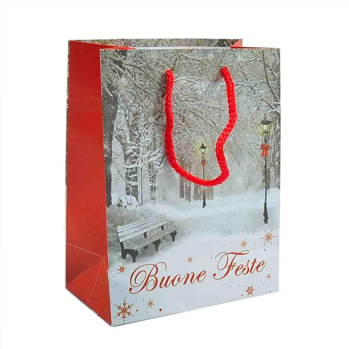 Busta regalo natale buone feste 18 x 14 x 7 cm