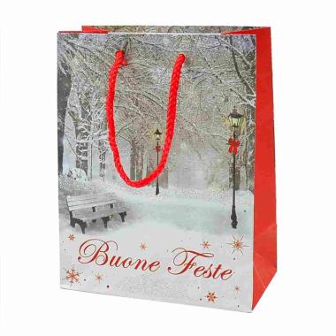 Busta regalo natale buone feste 18 x 14 x 7 cm