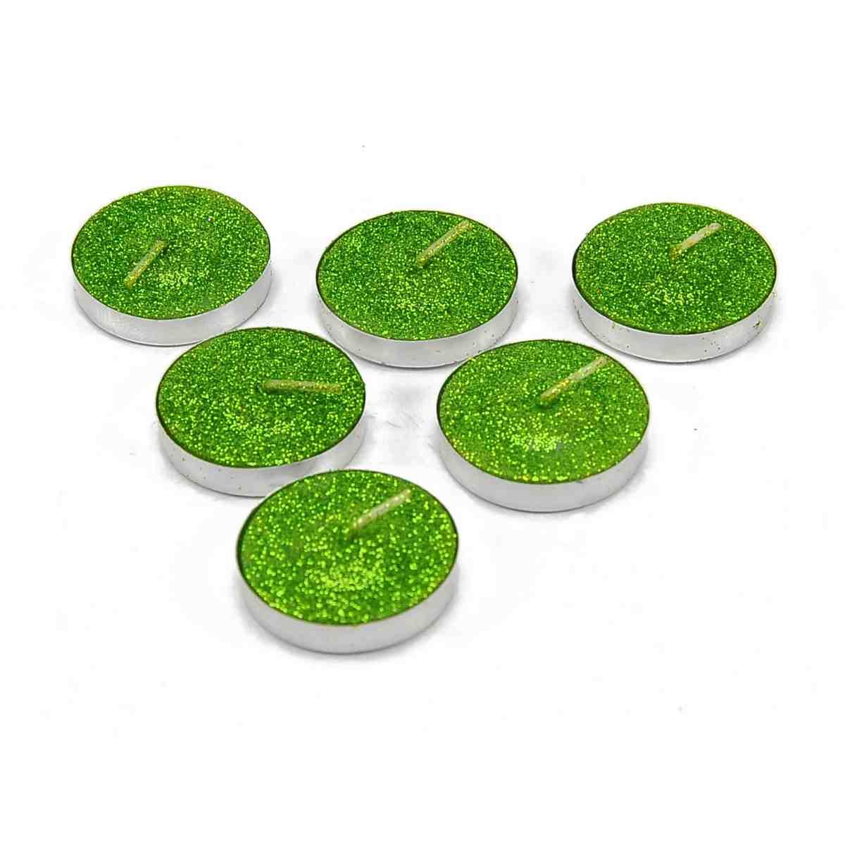 Candela natale tea light glitter colori Set 6 pz