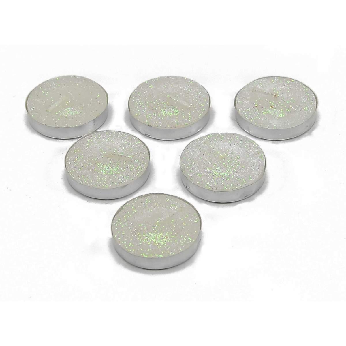Candela natale tea light glitter colori Set 6 pz