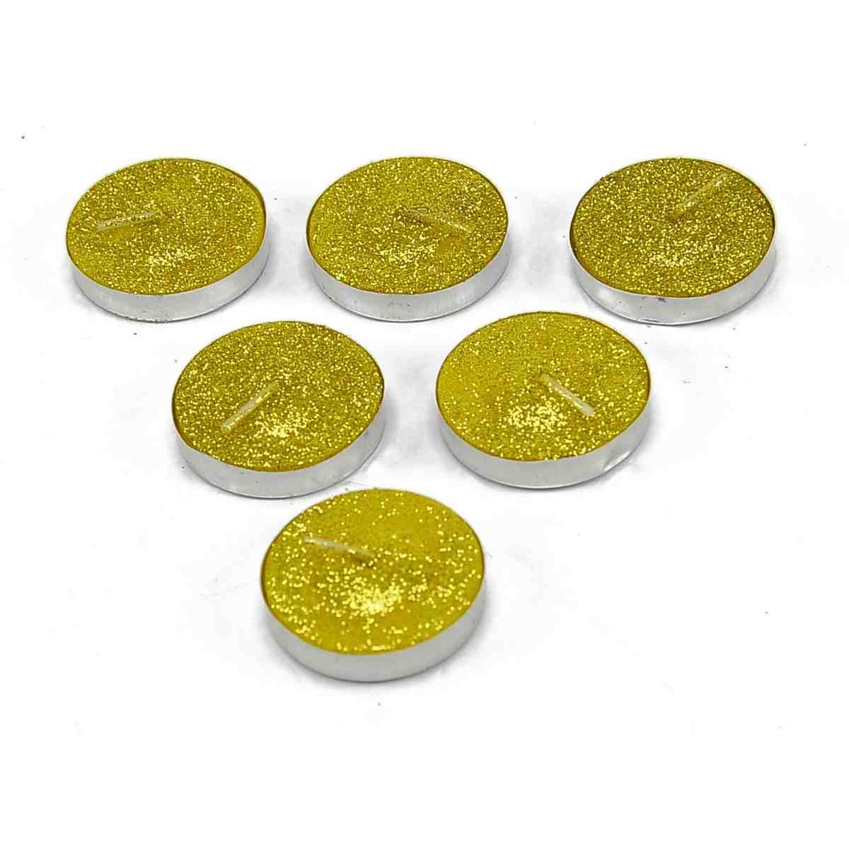 Candela natale tea light glitter colori Set 6 pz