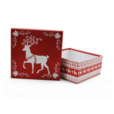 Scatola regalo natalizia quadrata 4 misure