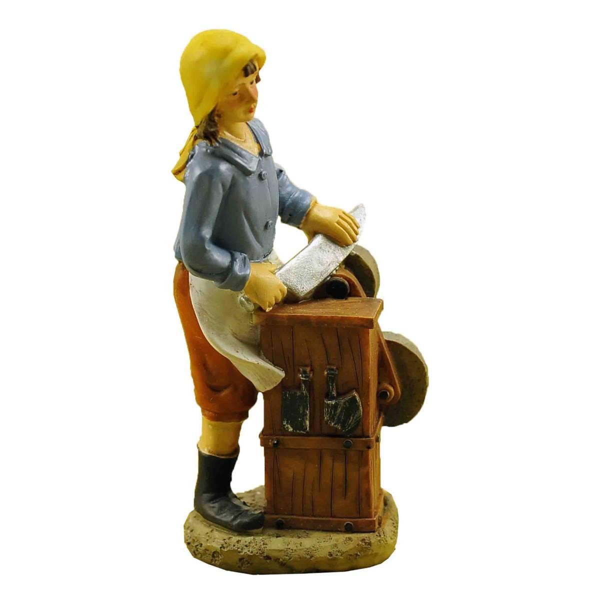 Statua presepe 15 cm arrotino banco