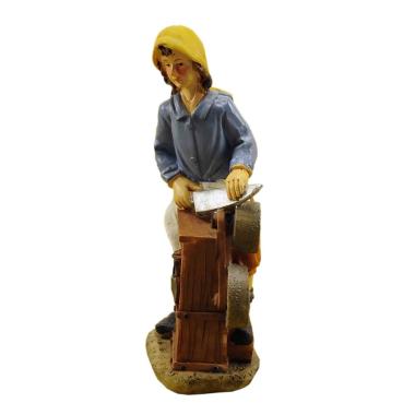 Statua presepe 15 cm arrotino banco