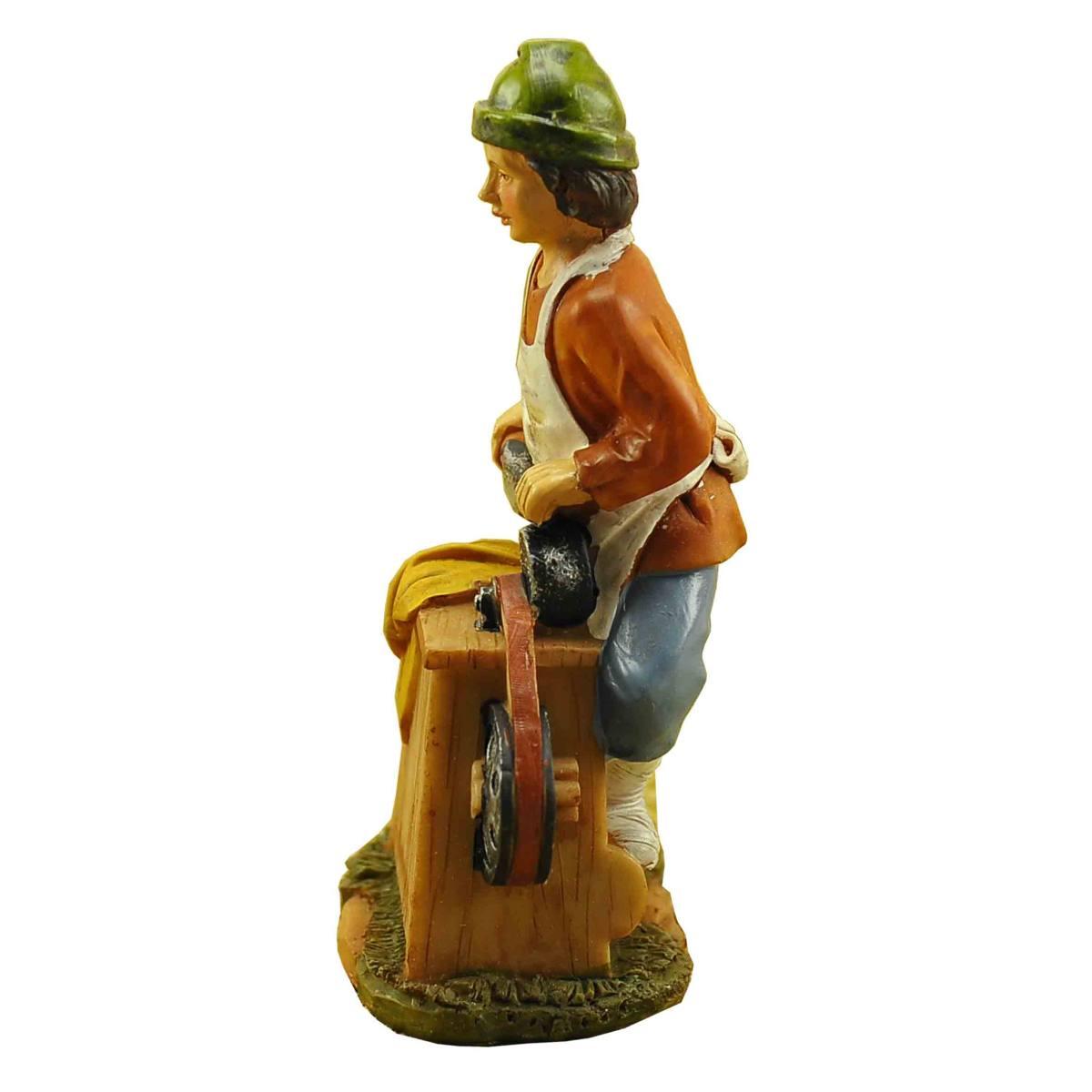 Statua presepe 15 cm arrotino banco