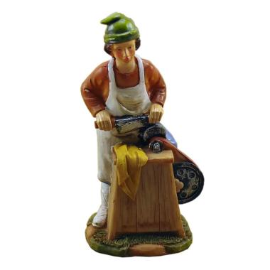 Statua presepe 15 cm arrotino banco