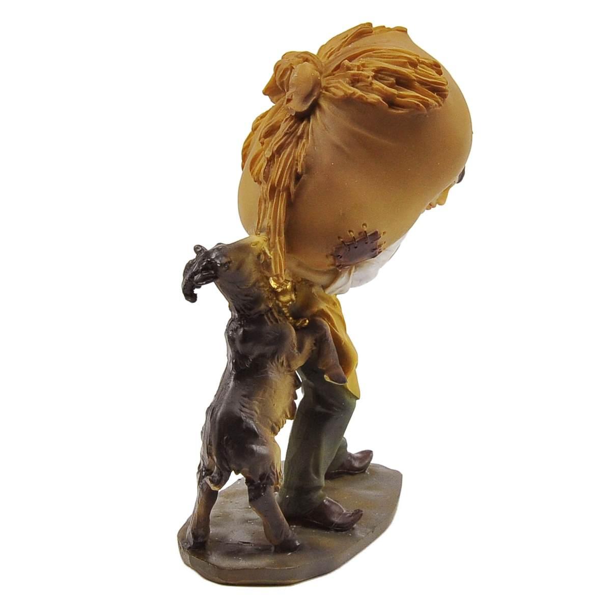 Statua presepe 15 cm contadino balla sulle spalle