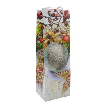 Busta regalo natale palla glitterata 36 x 12 x 10 cm