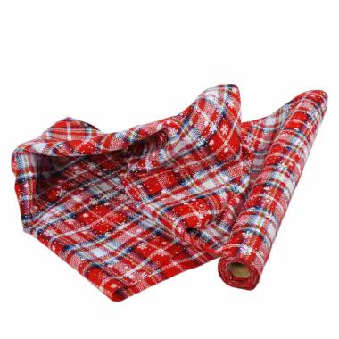 Nastro natalizio in tessuto scozzese 270 x 36 cm
