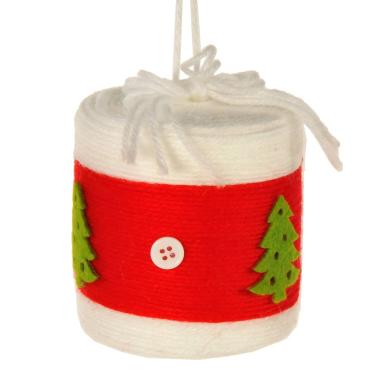 Decorazione natalizia cilindro lana Set 4 pz