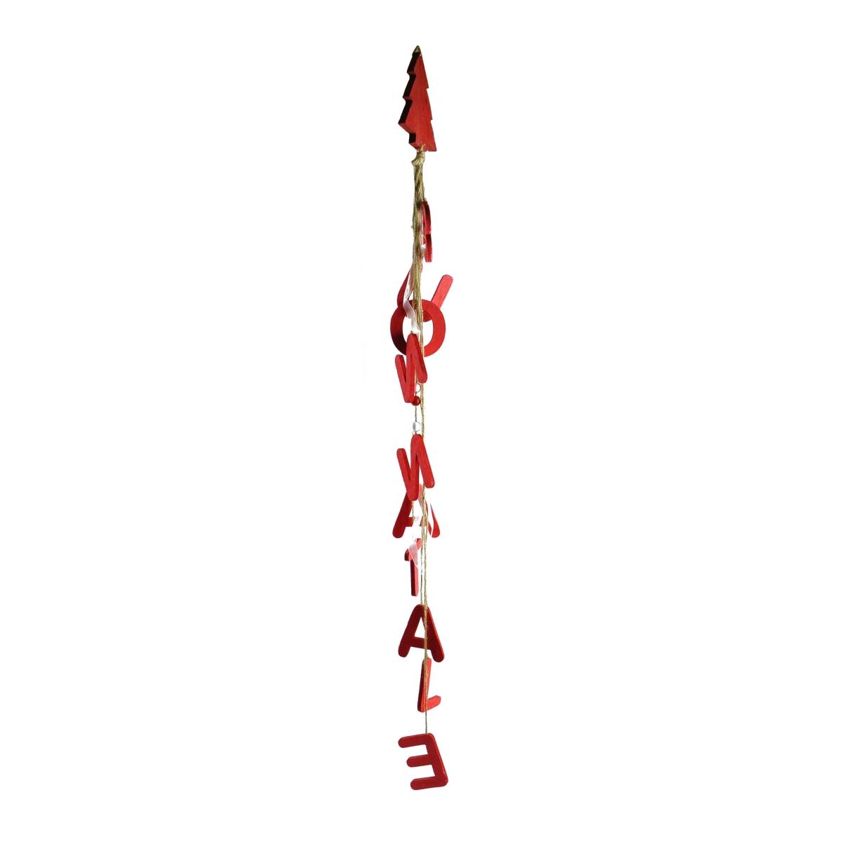 Fuori porta natalizio scritta legno rossa H100 cm