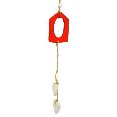 Decorazione natalizia legno cassetta rossa 6 x 25 cm