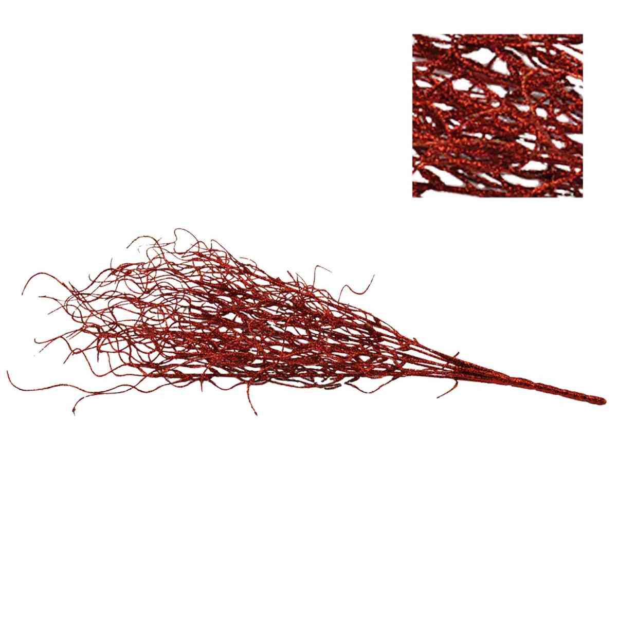 Fiore natale ramo glitter 4 colori 50 cm
