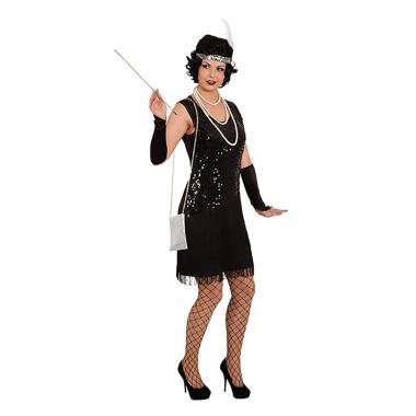 Costume charleston nero frange paillettes