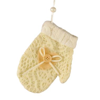Decorazione natalizia guanto merletto beige
