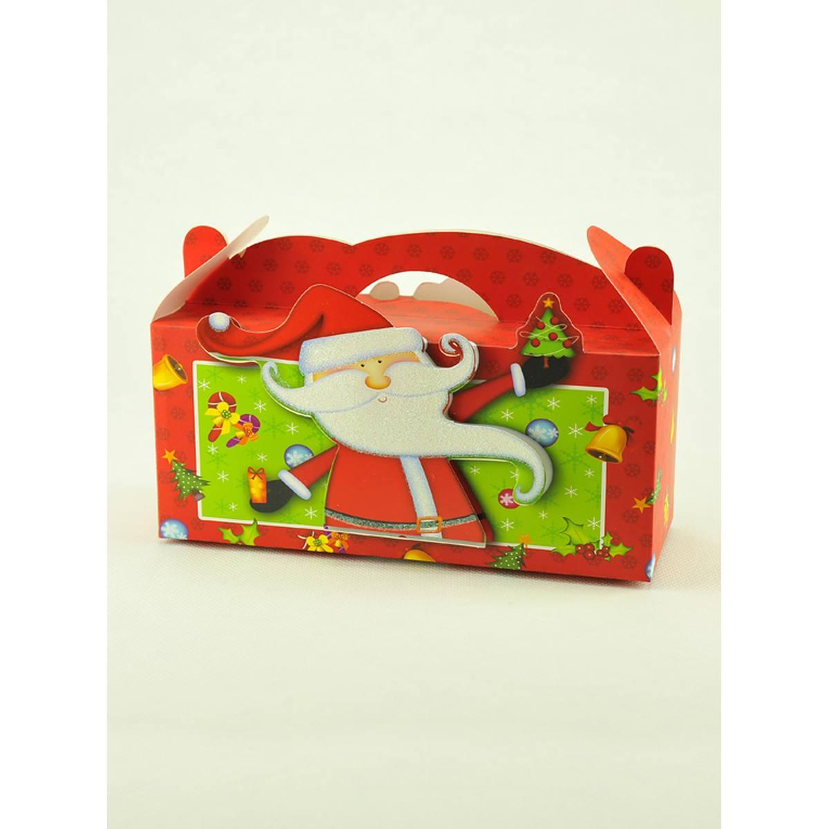 Scatola regalo natalizia 3d babbo natale 31 x 12 cm