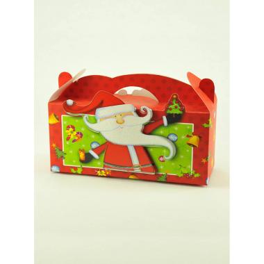 Scatola regalo natalizia 3d babbo natale 31 x 12 cm